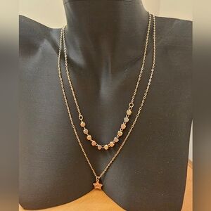 Elegant Gold and Silver Beaded Star Necklace